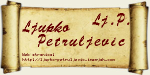 Ljupko Petruljević vizit kartica